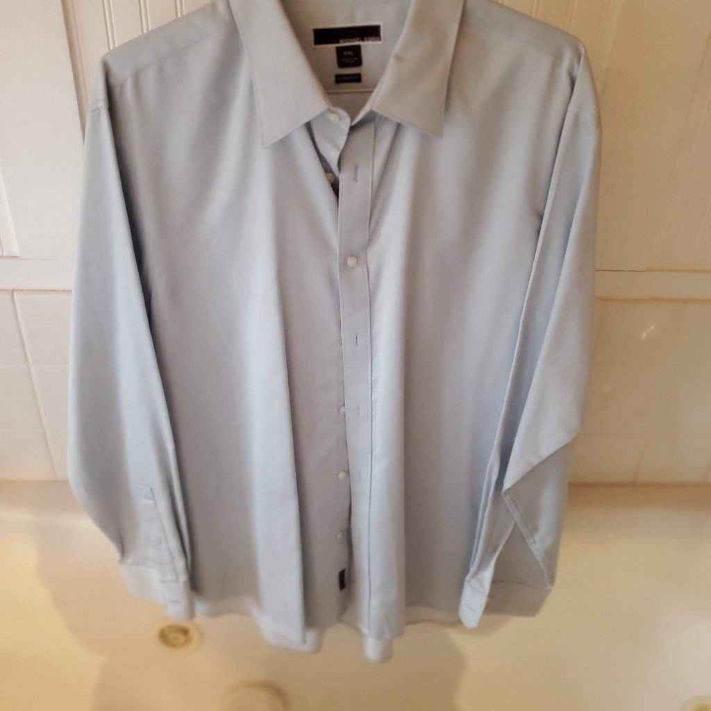Michael Kors Xxl Light Blue Dress Shirt Textured Print